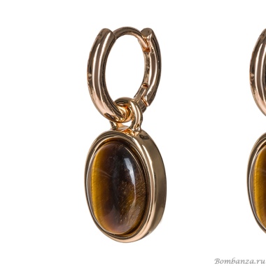 Серьги Fiore Luna, TIGER EYE, LE1203 BR/G, золотистые